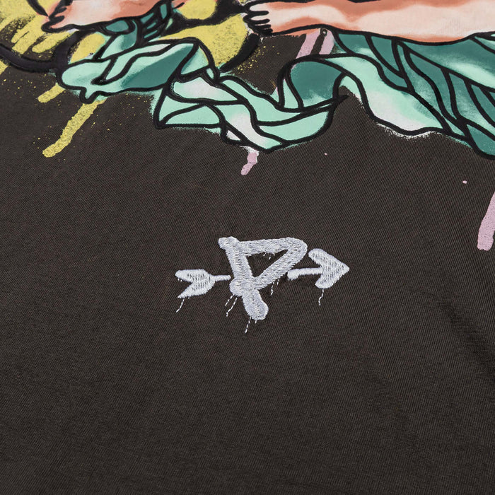 Boxy Graffiti Mens Short Sleeve Shirt (Grey/Turquoise)