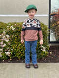Boys cow print hooded top      BT0100