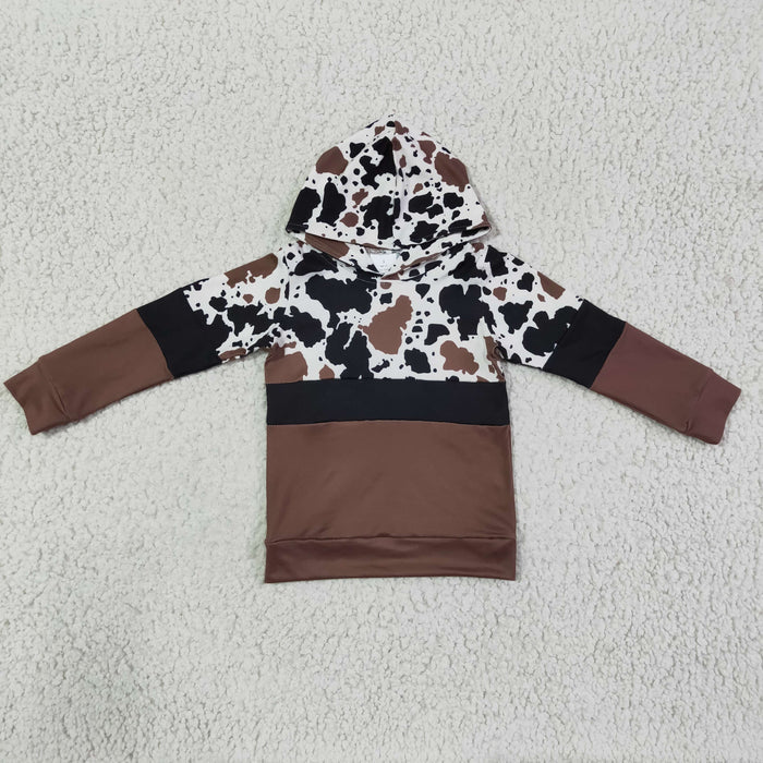 Boys cow print hooded top      BT0100