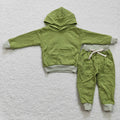 Boys green cotton hoodie outfits BLP0164
