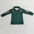 Boys green with camo pullover top   6 B8-16
