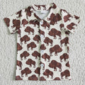 Boys short sleeve bull print summer western shirts BT0004