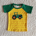 Boys short sleeve tractors print Tee shirts  B11-3