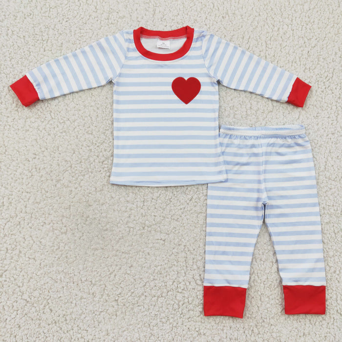 Boys stripes Valentine's Day pajama set   BLP0149