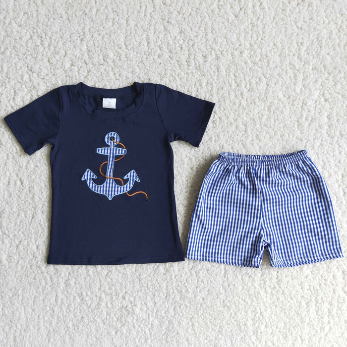 Boys summer short sleeve shorts embroideried outfits D12-17