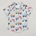 Boys tractor print button up shirts   BT0137