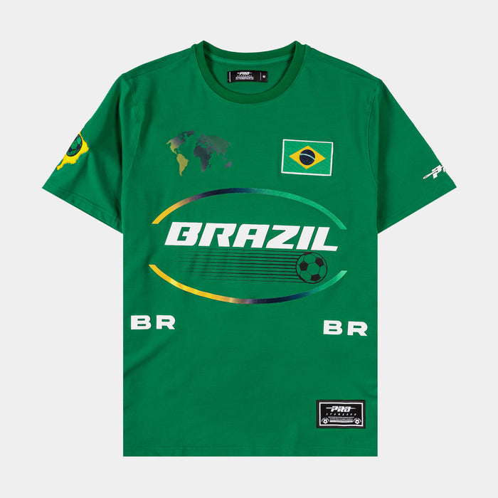 Brasil Nations Mens Short Sleeve Shirt (Kelly Green)