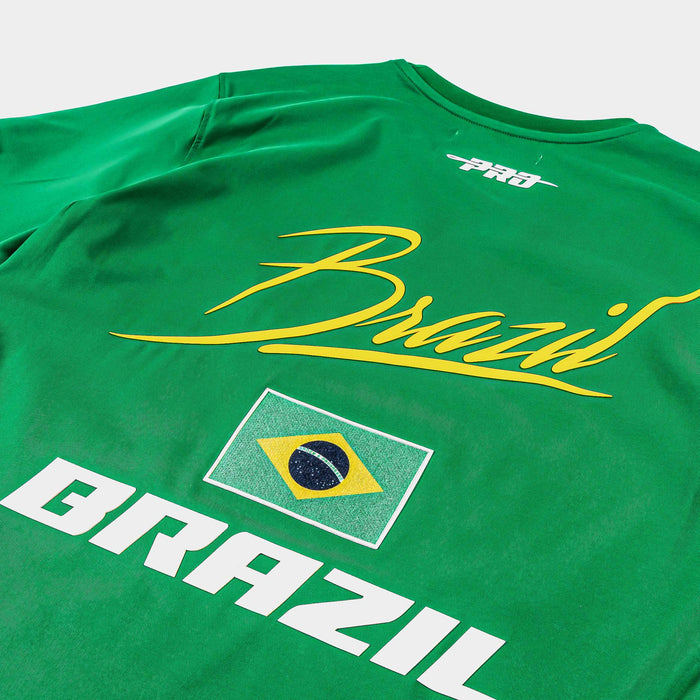 Brasil Nations Mens Short Sleeve Shirt (Kelly Green)