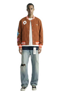 BRONCE Waffle Square Pattern Jacket with patches