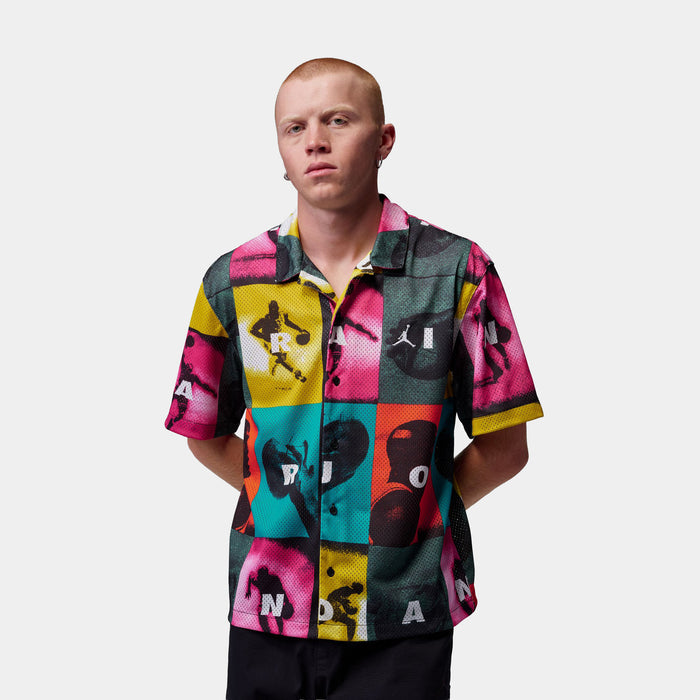 Brooklyn All Over Print Graphic Mens Short Sleeve Shirt (White/White)