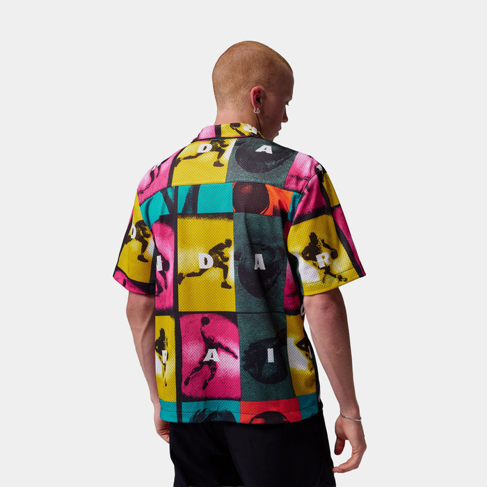 Brooklyn All Over Print Graphic Mens Short Sleeve Shirt (White/White)