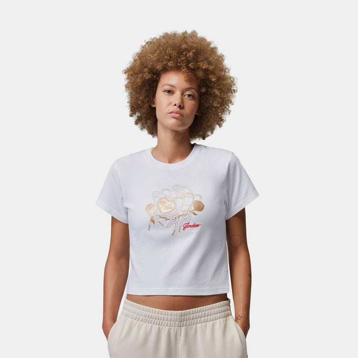Brooklyn Graphic Womens Short Sleeve Shirt (White)