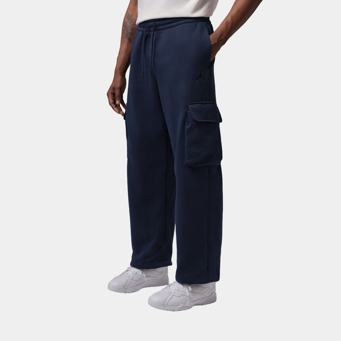 Brooklyn Oversized Fleece Cargo Mens Pants (College Navy/Black)