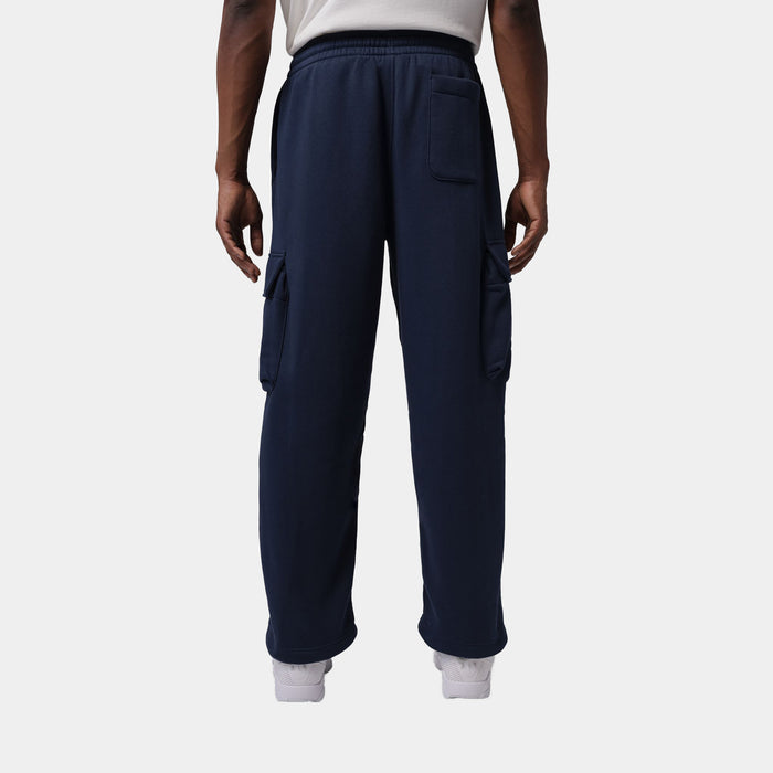 Brooklyn Oversized Fleece Cargo Mens Pants (College Navy/Black)