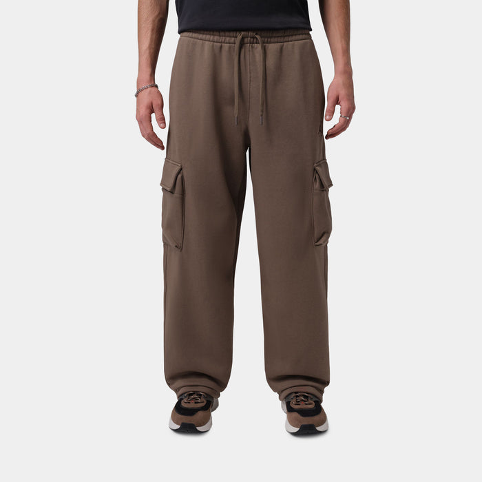 Brooklyn Oversized Fleece Cargo Mens Pants (Palomino/Dark Cinder)
