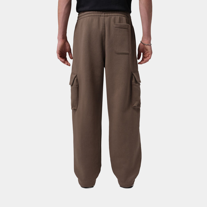 Brooklyn Oversized Fleece Cargo Mens Pants (Palomino/Dark Cinder)