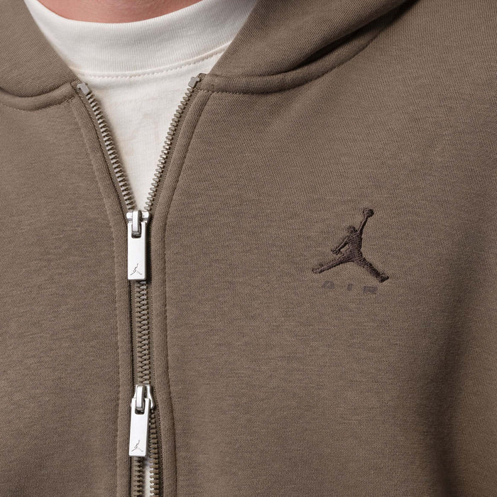 Brooklyn Oversized Fleece Full Zip Mens Hoodie (Palomino/Dark Cinder)