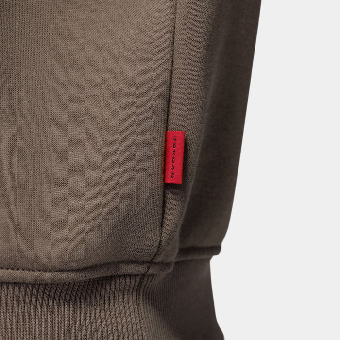Brooklyn Oversized Fleece Full Zip Mens Hoodie (Palomino/Dark Cinder)