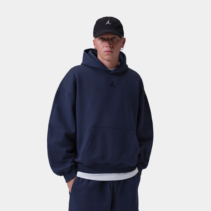 Brooklyn Oversized Fleece Pullover Mens Hoodie (College Navy/Black)