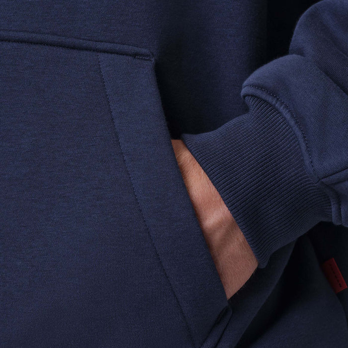 Brooklyn Oversized Fleece Pullover Mens Hoodie (College Navy/Black)