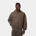 Brooklyn Oversized Fleece Pullover Mens Hoodie (Palomino/Dark Cinder)