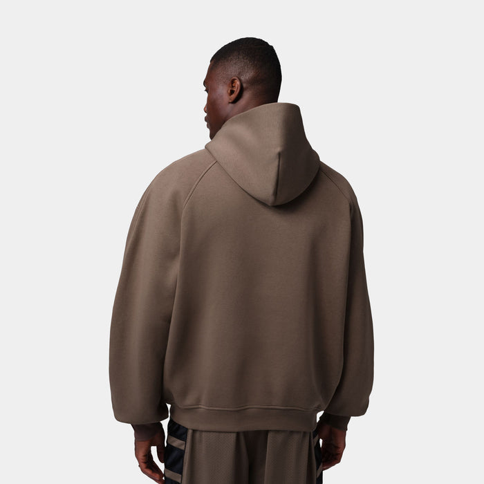Brooklyn Oversized Fleece Pullover Mens Hoodie (Palomino/Dark Cinder)