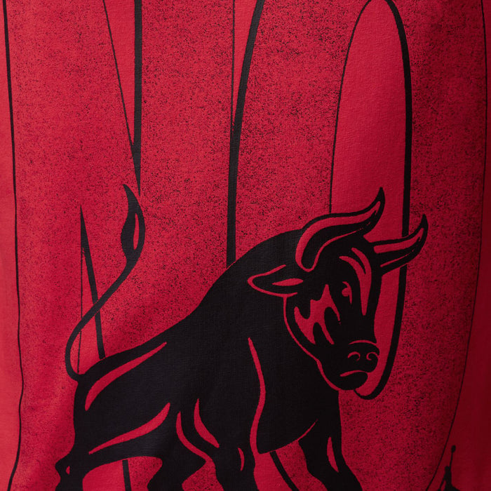 Brooklyn Toro Graphic Mens Short Sleeve Shirt (Fire Red)