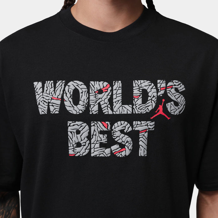 Brooklyn World's Best Graphic Mens Short Sleeve Shirt (Black/University Red)