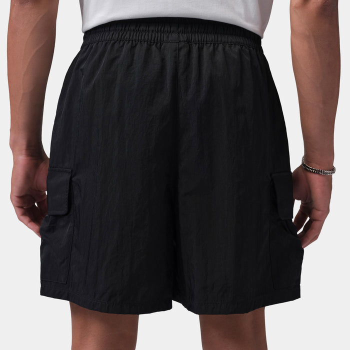 Brooklyn Woven Cargo Mens Shorts (Black/University Red)