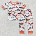 BSPO0041 Fishing Print Boys Pajamas Clothes Set