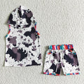 BSSO0050 Cowhide Hoodie Top Shorts Boy's Summer Outfits