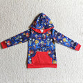 BT0031 Nightmar* Cartoon Blue Print Boys Halloween Hoodie Top