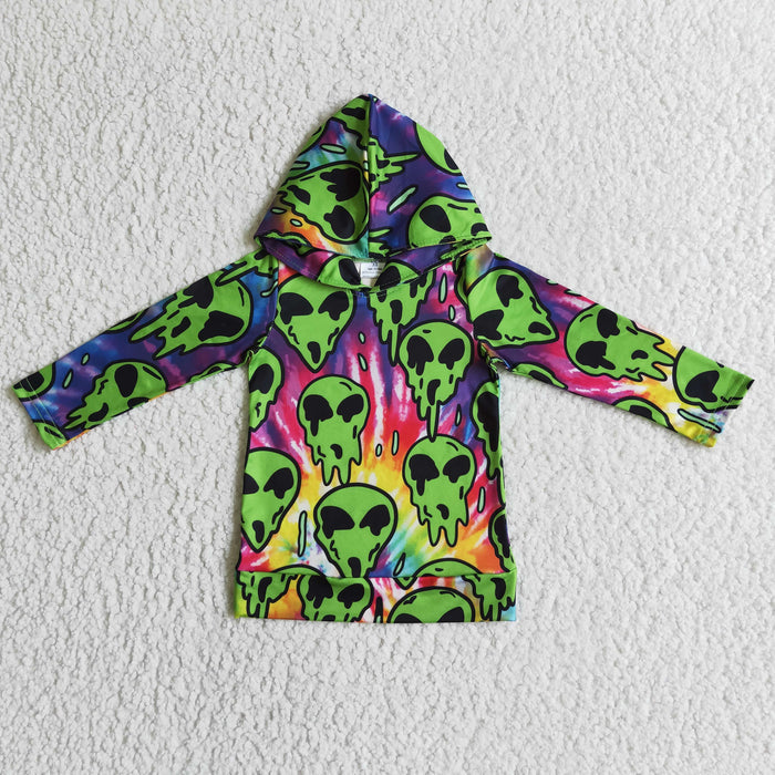 BT0049 Drip Tie-dye Print Boys Halloween Hoodie Top