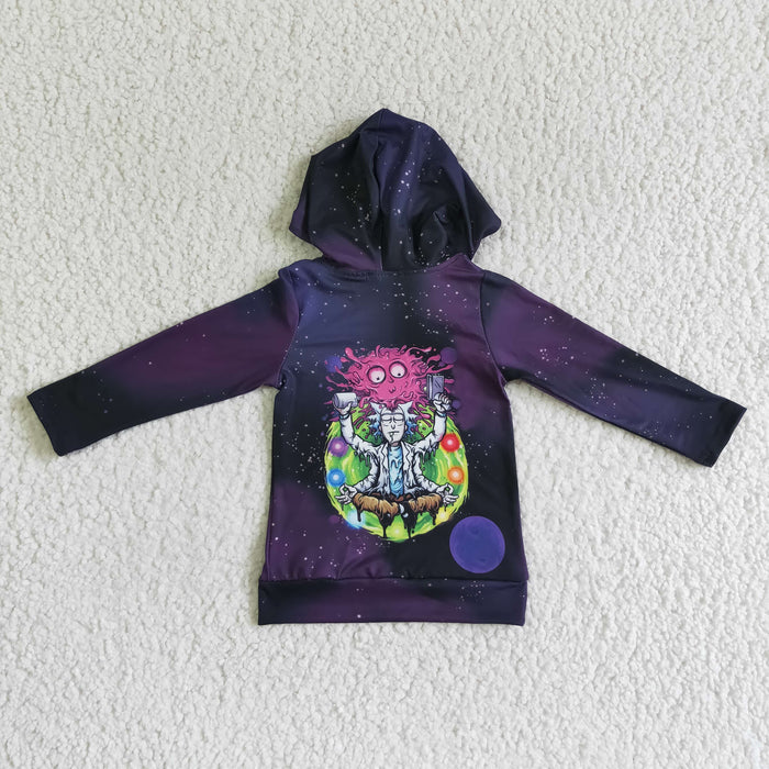 BT0052 Ric* Cartoon Print Boys Halloween Hoodie Top