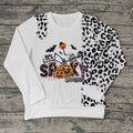 BT0064 SPOOKY Pumpkin Web Skull Print Adult Halloween Tee Shirts Top