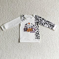 BT0065 SPOOKY Pumpkin Web Skull Print Kids Halloween Tee Shirts Top
