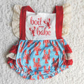 C15-27 crayfish Baby girls ruffle bubble romper