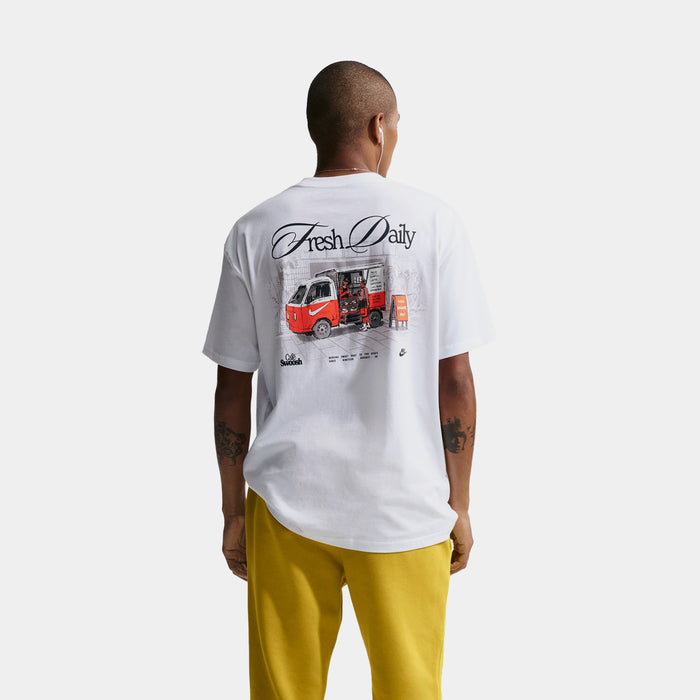 Cafe Swoosh Van Mens Short Sleeve Shirt (White)
