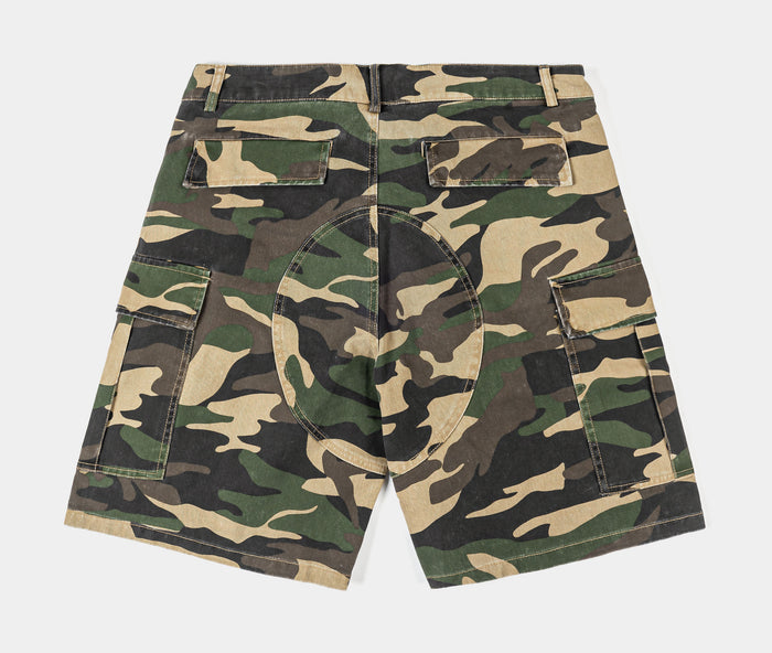 Camo Cargo Mens Shorts (Green/Brown)