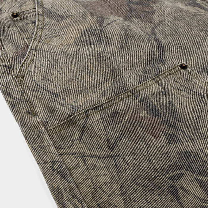 Camo Denim Knee Mens Shorts (Brown)