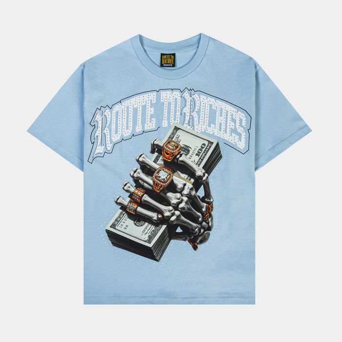 Cash In Hand Mens Short Sleeve Shirt (Blue/White)