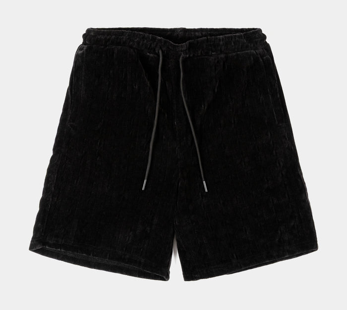 Chenille Mens Shorts (Black)