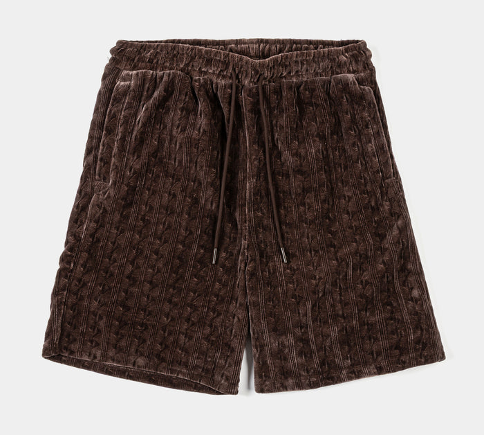 Chenille Mens Shorts (Brown)