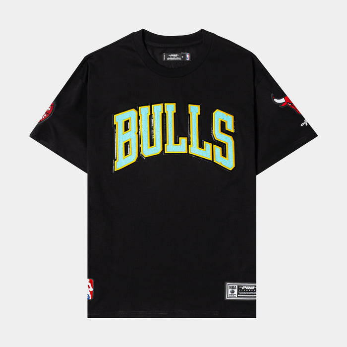 Chicago Bulls Drop Shoulder Mens Short Sleeve Shirt (Black/Blue)
