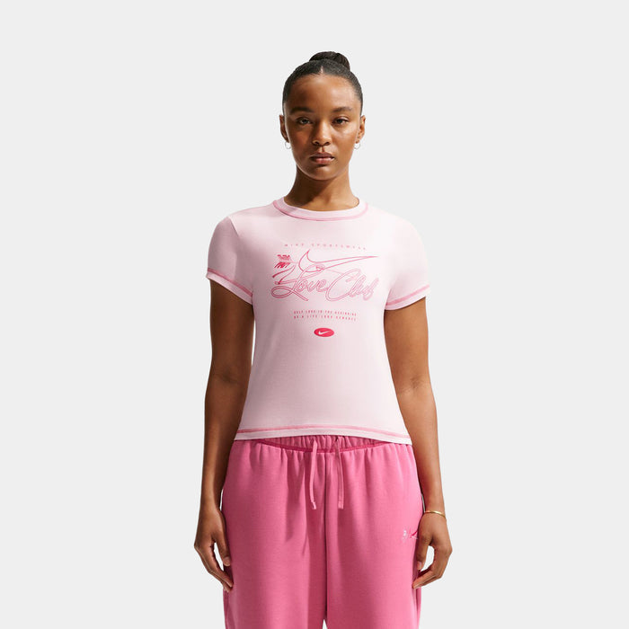 Chill Knit Slim Cropped Womens Short Sleeve Shirt (Pearl Pink/Peony)