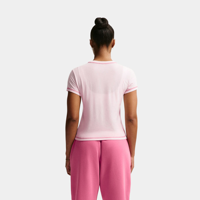 Chill Knit Slim Cropped Womens Short Sleeve Shirt (Pearl Pink/Peony)