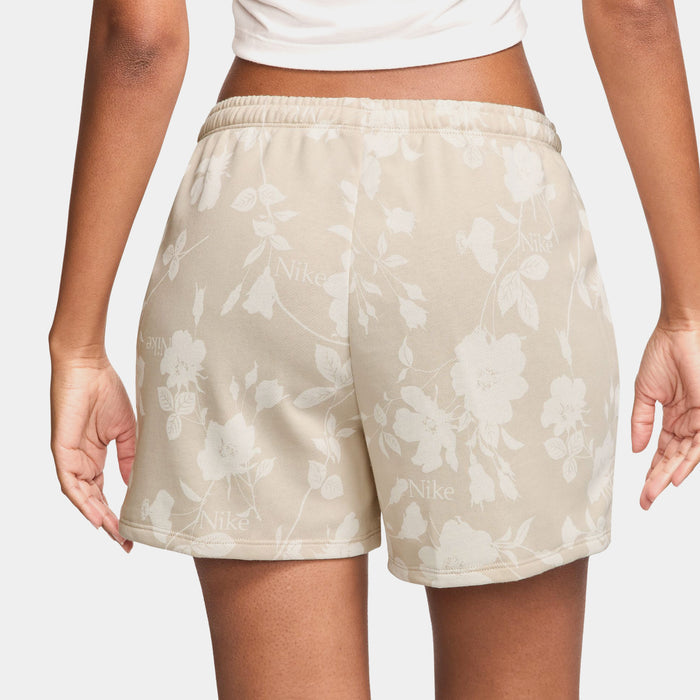 Chill Terry Mid Rise 4" All Over Print Womens Shorts (Light Orewood Brown/Sail)