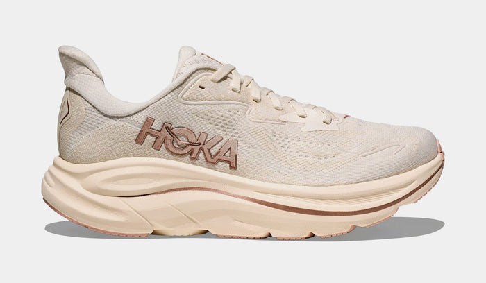 Clifton 10 Womens Running Shoes (Alabaster/Rose Gold)