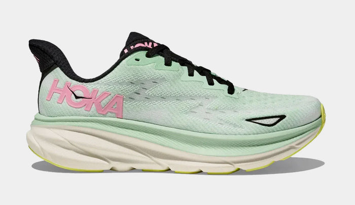 Clifton 9 Womens Running Shoes (Mint Fluorite/Snow Melt)