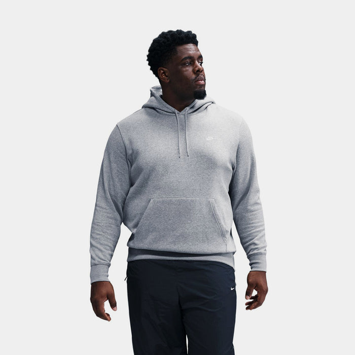 Club Pullover Fleece Mens Hoodie (Dark Grey Heather/Light Smoke Grey/White)
